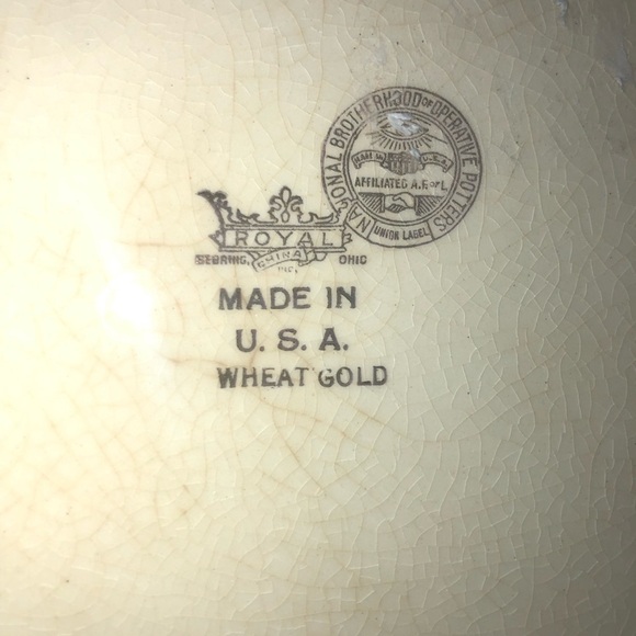 Vintage China floral Wheat Gold Serving Platter Fall Thanksgiving Dish Made USA - Picture 3 of 7